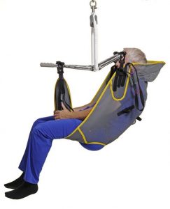 Open weave mesh bathing seat sling